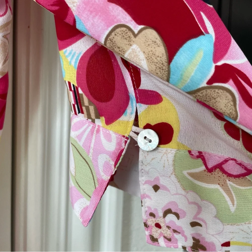 Belissimo Pink Floral Blouse Size 1X - Picture 8 of 10